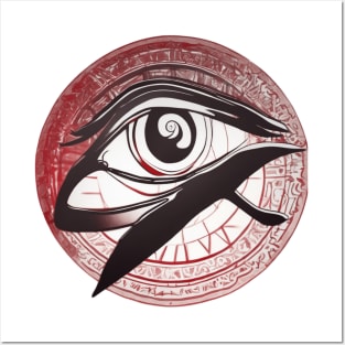 Eye of Horus Ruby Red Shadow Silhouette Anime Style Collection No. 229 Posters and Art